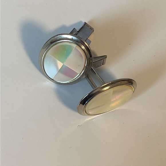 Vintage Silver tone and Mother of Pearl Cufflinks - Picture 1 of 3
